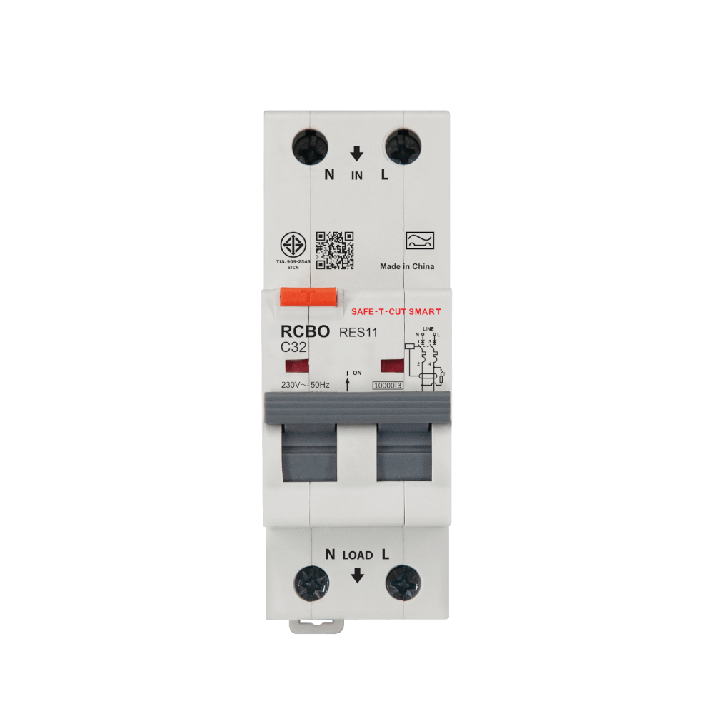 เบรกเกอร์กันไฟดูด 32 แอมป์ 2 โพล เซฟ-ที-คัทสมาร์ท RES11 (TYPE A) สีขาว_0